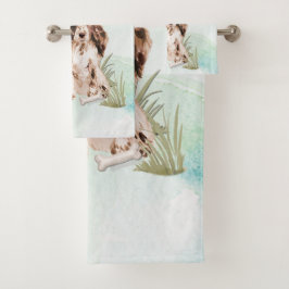 Individuelle Name Brown Cocker Spanisch Haustier H Badhandtuch Set