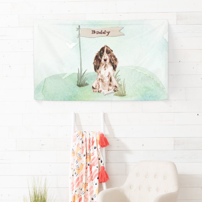Individuelle Name Brown Cocker Spanisch Haustier H Banner (Insitu)