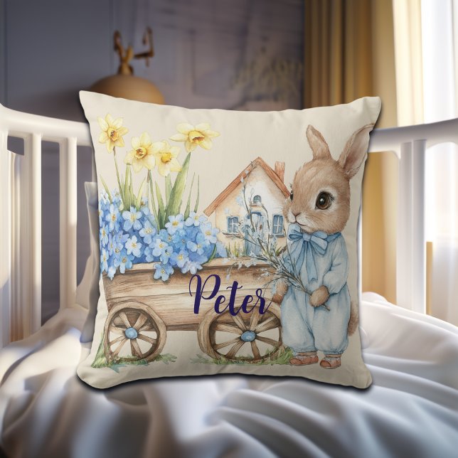 Individuelle Name Bunny mit Blumen Kissen (Von Creator hochgeladen)