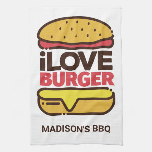 Individuelle Name Burger Lover Küchentuch