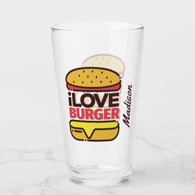 Individuelle Name Burger Lover Pint Glas (Vorderseite)