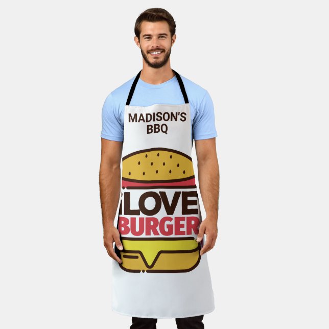 Individuelle Name Burger Lover Schürze (Getragen)
