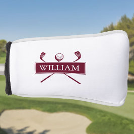 Individuelle Name Burgunder Clubs und Ball Golf Headcover