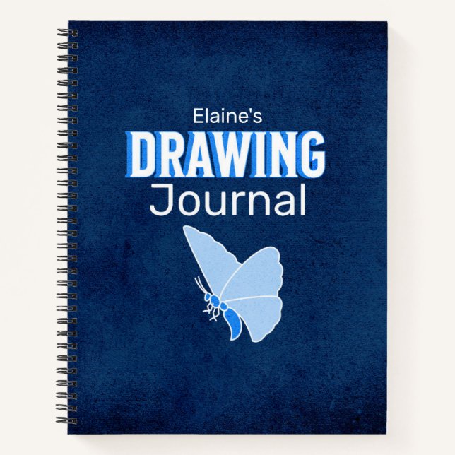 Individuelle Name Butterfly Zeichn Journal Notizbuch (Vorderseite)