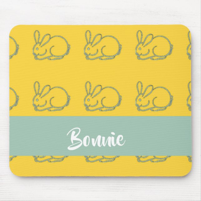 Individuelle Name-Buttergelb Mousepad (Vorne)