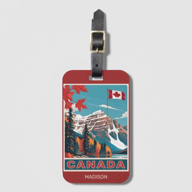 Individuelle Name Canada Travel Poster Gepäckanhänger (Vorderseite Vertikal)