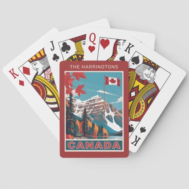 Individuelle Name Canada Travel Poster Spielkarten (Rückseite)