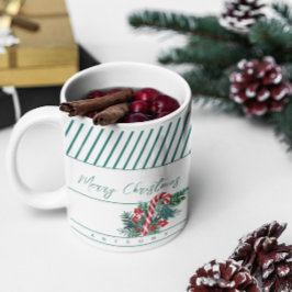 Individuelle Name | Candy Cane & Green Strips Weih Kaffeetasse