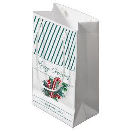 Individuelle Name | Candy Cane & Green Strips Weih Kleine Geschenktüte