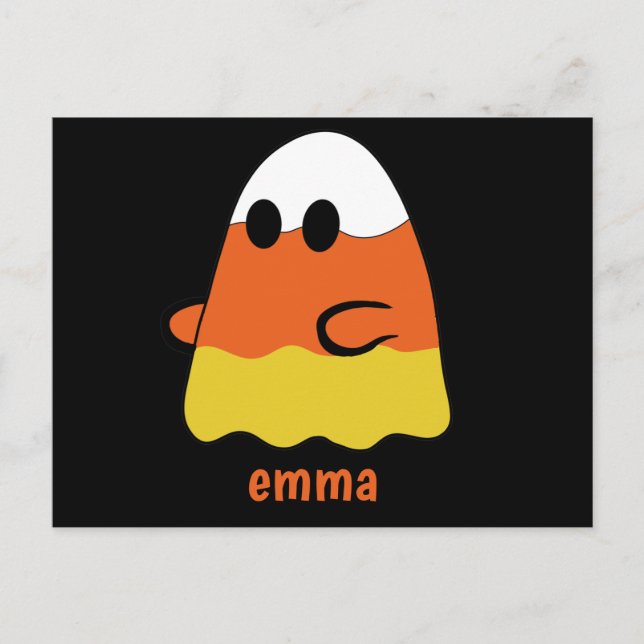 individuelle Name | CANDY CORN GHOST Halloween ora Postkarte (Vorderseite)