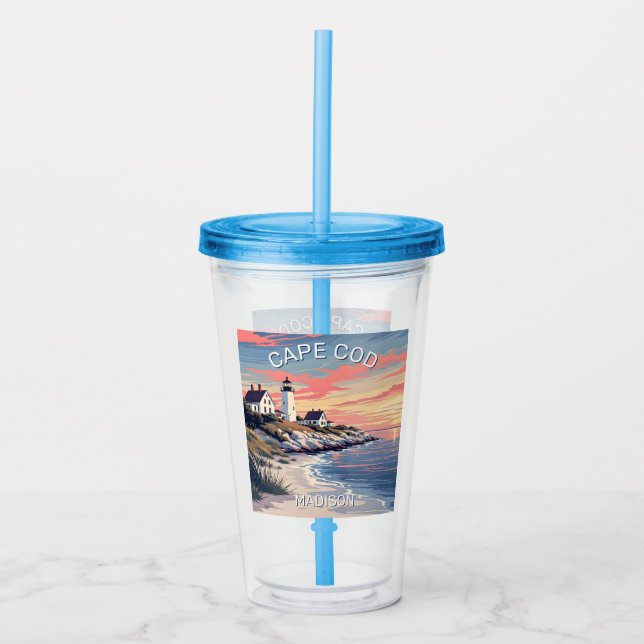 Individuelle Name Cape Cod Massachusetts Acryltrinkbecher (Vorderseite)