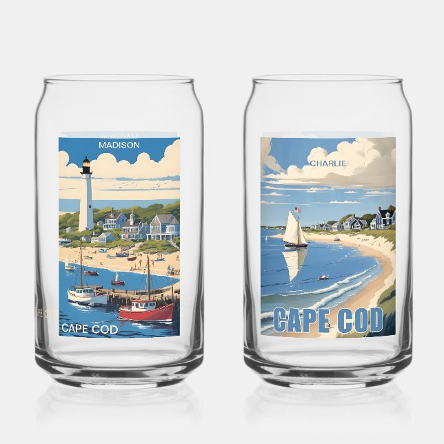 Individuelle Name Cape Cod Massachusetts Dosenglas (Vorderseite)
