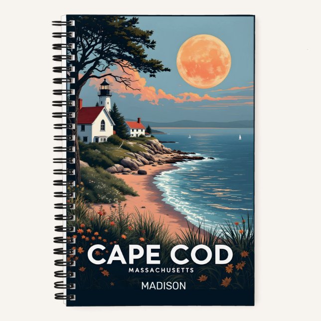 Individuelle Name Cape Cod Massachusetts Notizbuch (Vorderseite)
