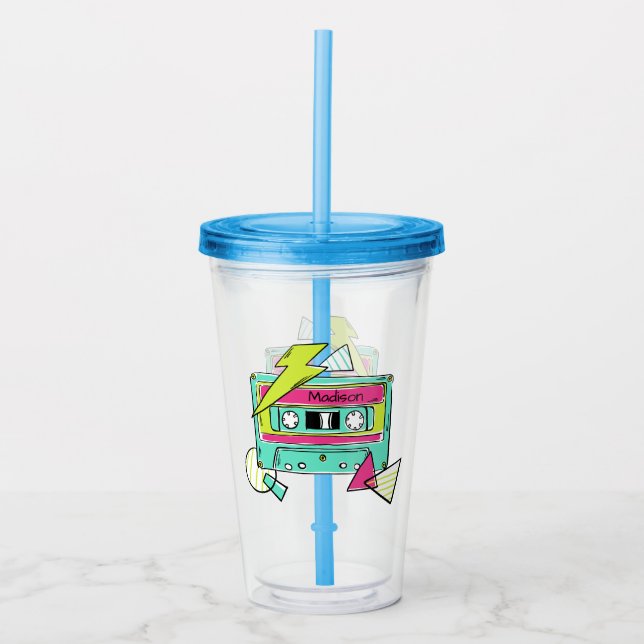 Individuelle Name Casette Tape Tumblers Acryltrinkbecher (Vorderseite)
