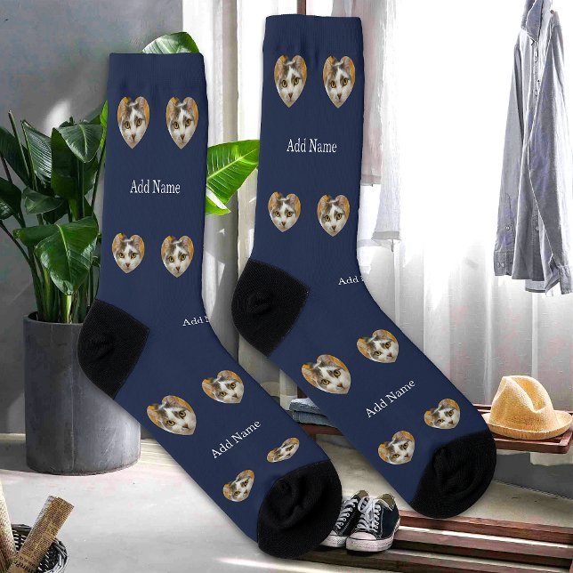 Individuelle Name Cat Dog Foto Modernes Personalis Socken (Von Creator hochgeladen)