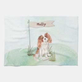 Individuelle Name Cavalier King Charles Spaniel Pe Geschirrtuch