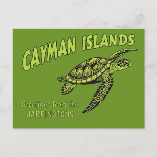 Individuelle Name Cayman Islands Sea Turtle Postkarte