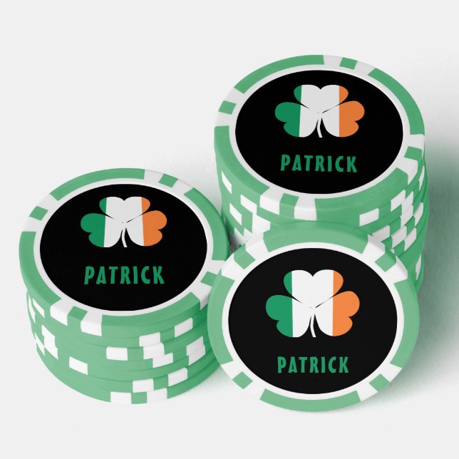 Individuelle Name Celtic Ireland Kleeblatt Irish F Pokerchips (Stapel)