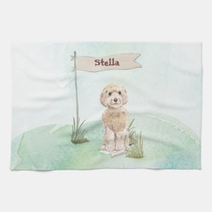 Individuelle Name Champagne Cockapoo Hund Geschirrtuch