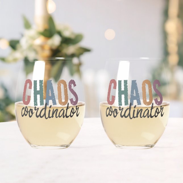 Individuelle Name Chaos Koordinator Manager Superv Weinglas Ohne Stiel (Insitu (Hochzeit))