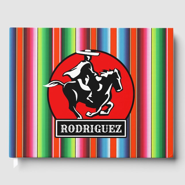 Individuelle Name Charro Horse Spanisch Mexikanisc Gästebuch (Vorderseite)
