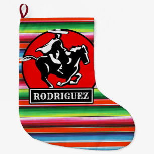 Individuelle Name Charro Horse Spanisch Mexikanisc Großer Weihnachtsstrumpf