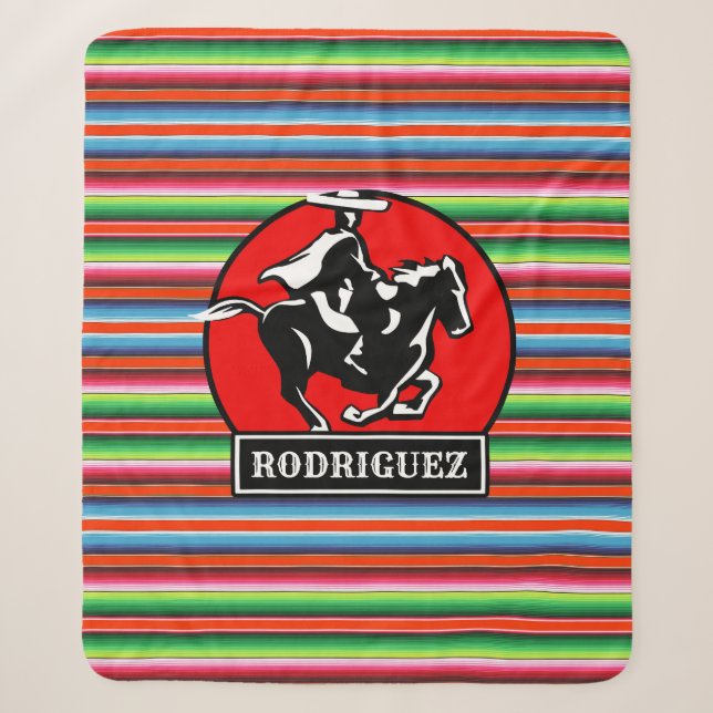 Individuelle Name Charro Horse Spanisch Mexikanisc Sherpadecke (Vorderseite)