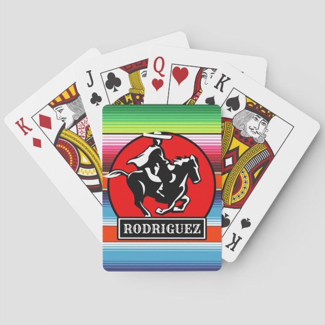 Individuelle Name Charro Horse Spanisch Mexikanisc Spielkarten (Rückseite)