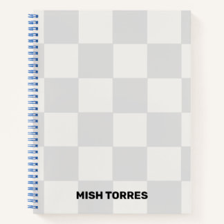 Individuelle Name Checkered Spirary Notebook Notizbuch