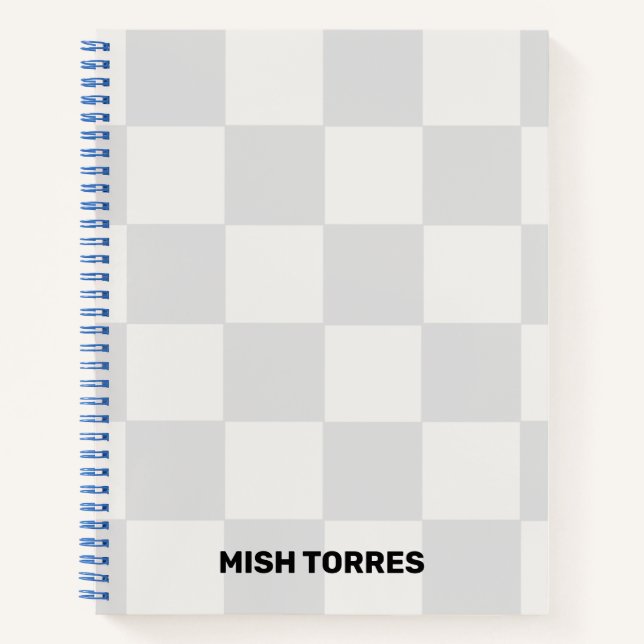 Individuelle Name Checkered Spirary Notebook Notizbuch (Vorderseite)