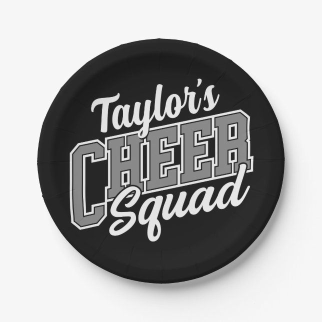 Individuelle Name Cheerleader School Varsity Cheer Pappteller (Vorderseite)