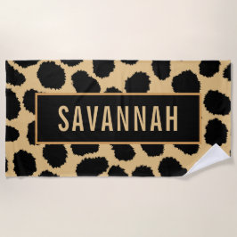 Individuelle Name Cheetah Animal Print Muster Clas Strandtuch