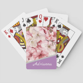 Individuelle Name Cherry Blossom Pink Garden Spielkarten