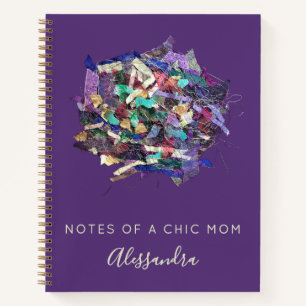 Individuelle Name Chic Mama Noten Lila Blue Modern Notizbuch