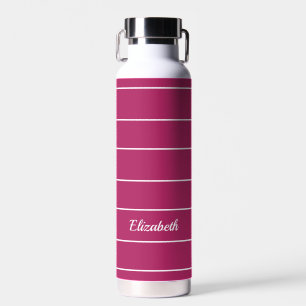 Individuelle Name Chic Pink White Strike Modernes  Trinkflasche