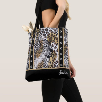 Individuelle Name Chic Stylish Brown Schwarz-weiß Tasche