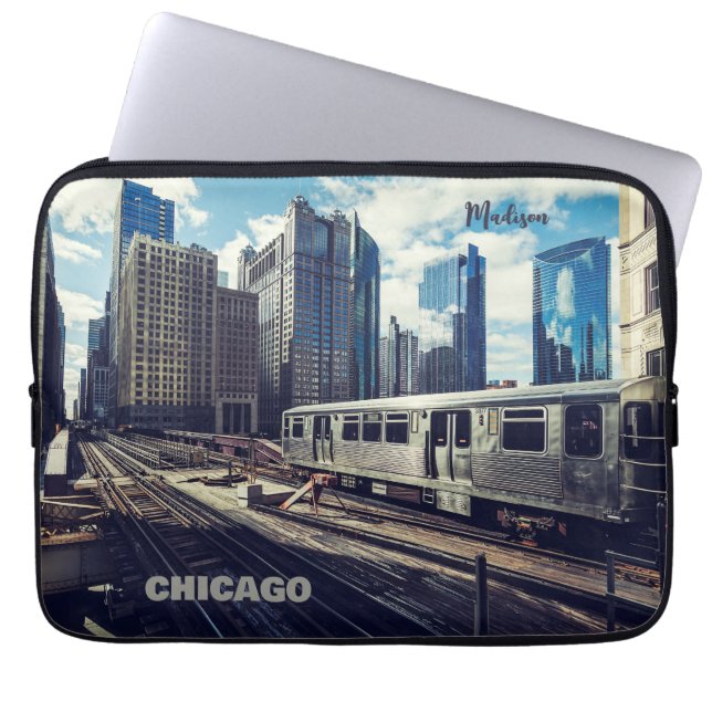 Individuelle Name Chicago USA Laptopschutzhülle (Vorderseite)