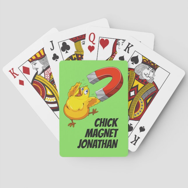 Individuelle Name Chick Magnet Spielkarten (Rückseite)