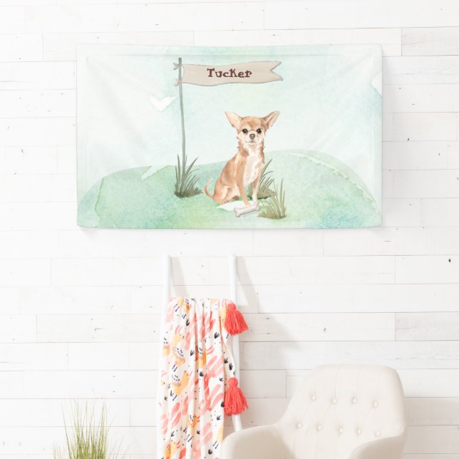 Individuelle Name Chihuahua Pet Dog Banner (Insitu)