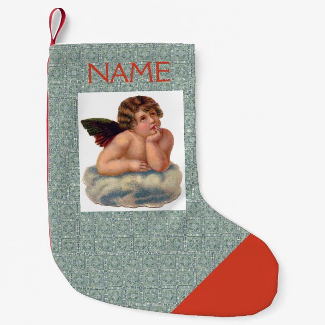 INDIVIDUELLE NAME CHRISTMAS ANGEL STRUMPF KLEINER WEIHNACHTSSTRUMPF (Vorderseite)