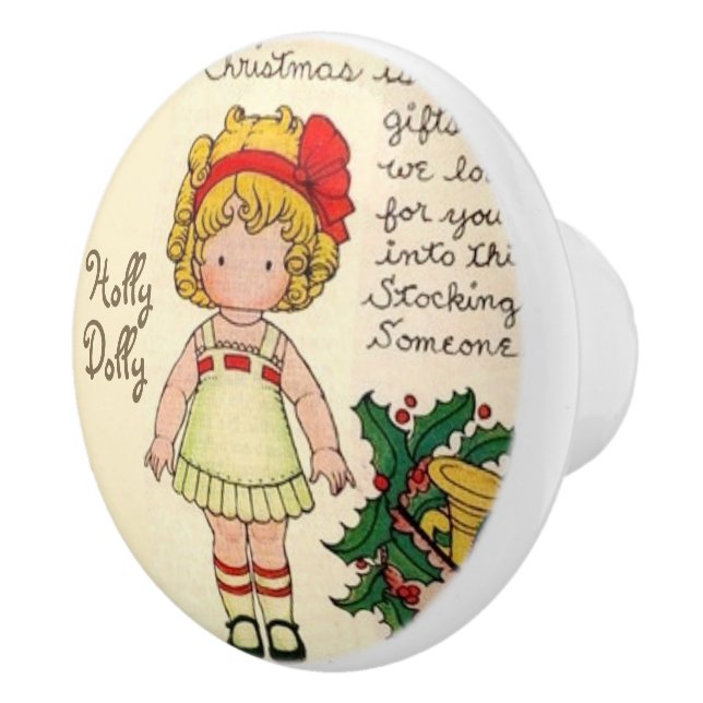 individuelle Name Christmas Dolly Keramikknauf (Rechts)