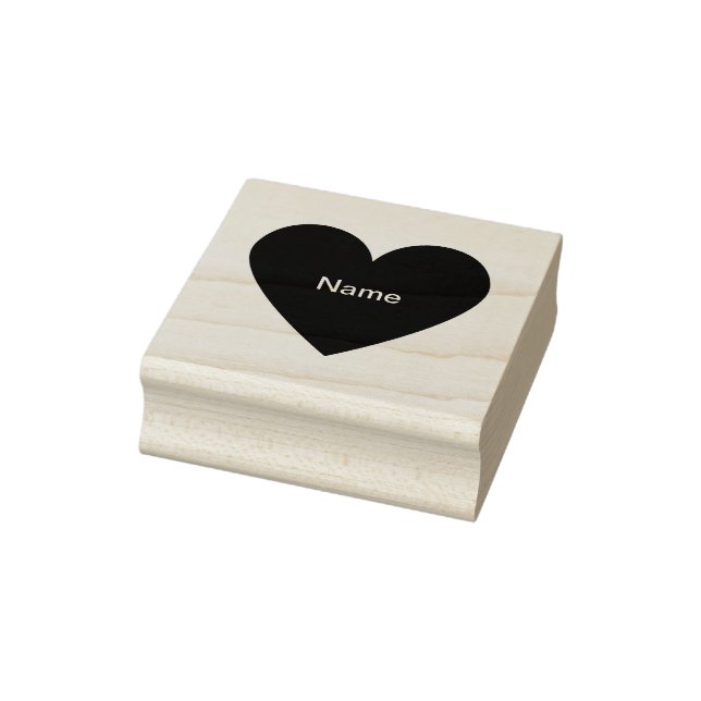 Individuelle Name Classic Einfache Minimal Herzkul Gummistempel (Stempel)
