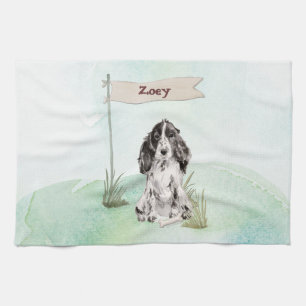 Individuelle Name Cocker Spanisch Haustier Hund Geschirrtuch