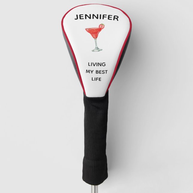 Individuelle Name Cocktail mein bestes Leben Golf Headcover (Vorderseite)