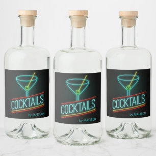 Individuelle Name COCTAILS Etikett Set