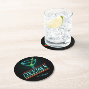 Individuelle Name COCTAILS Runder Pappuntersetzer