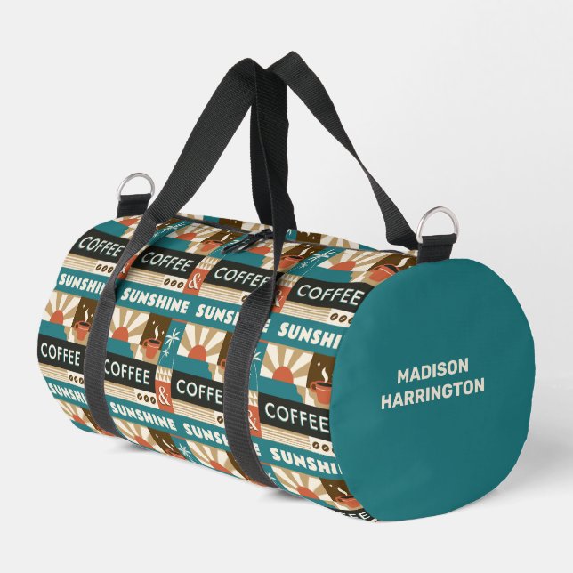 Individuelle Name-Coffee-Quotes Duffle Bag (Linke Seite)