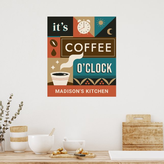 Individuelle Name-Coffee-Quotes Poster (Küche)