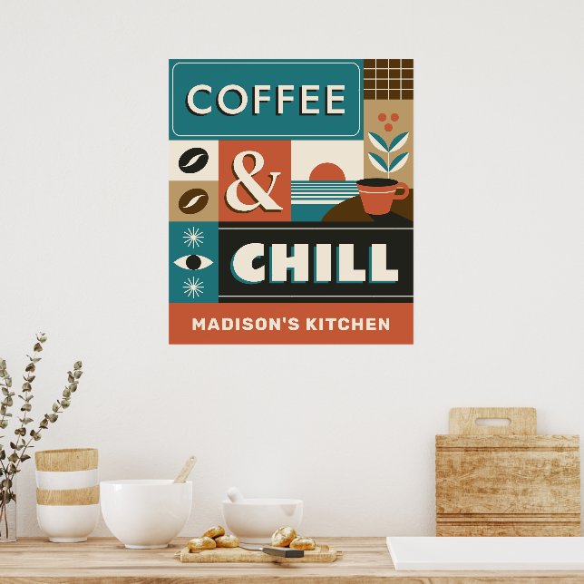 Individuelle Name-Coffee-Quotes Poster (Küche)