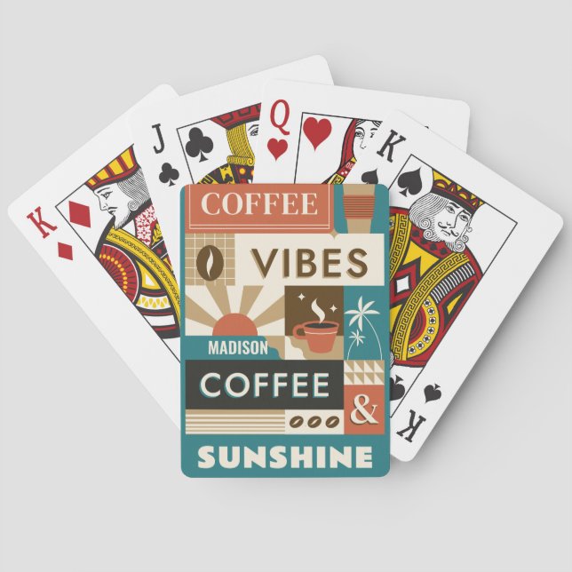 Individuelle Name-Coffee-Quotes Spielkarten (Rückseite)